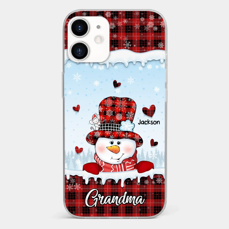 Grandmas Are Snowmen With Hearts That Never Melt - Family Personalized Custom Clear Phone Case - Christmas Gift For Grandma - Image 10