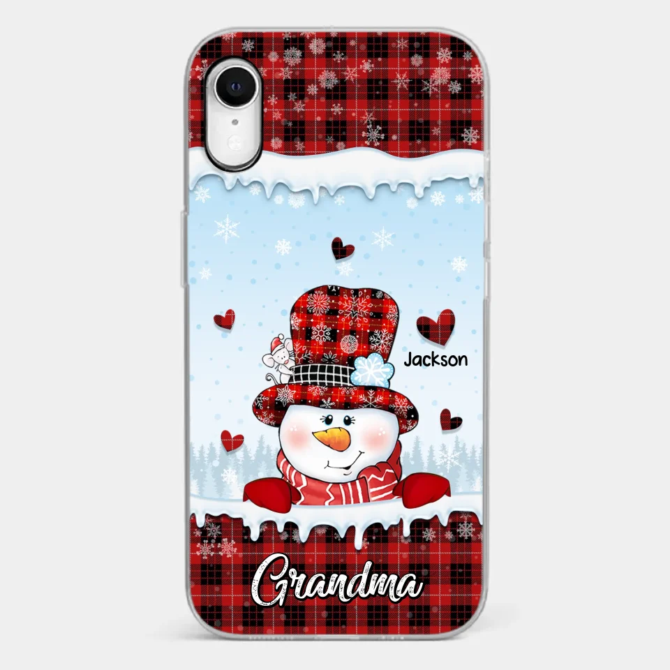 Grandmas Are Snowmen With Hearts That Never Melt - Family Personalized Custom Clear Phone Case - Christmas Gift For Grandma - Image 26