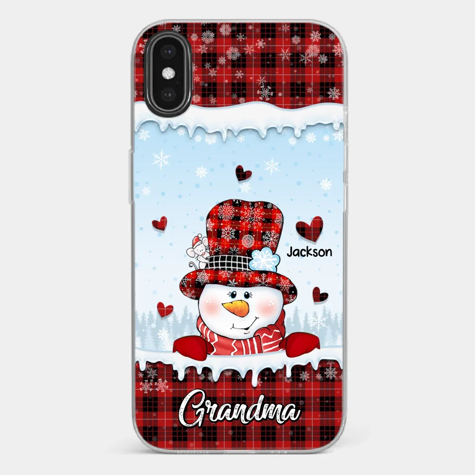 Grandmas Are Snowmen With Hearts That Never Melt - Family Personalized Custom Clear Phone Case - Christmas Gift For Grandma - Image 28