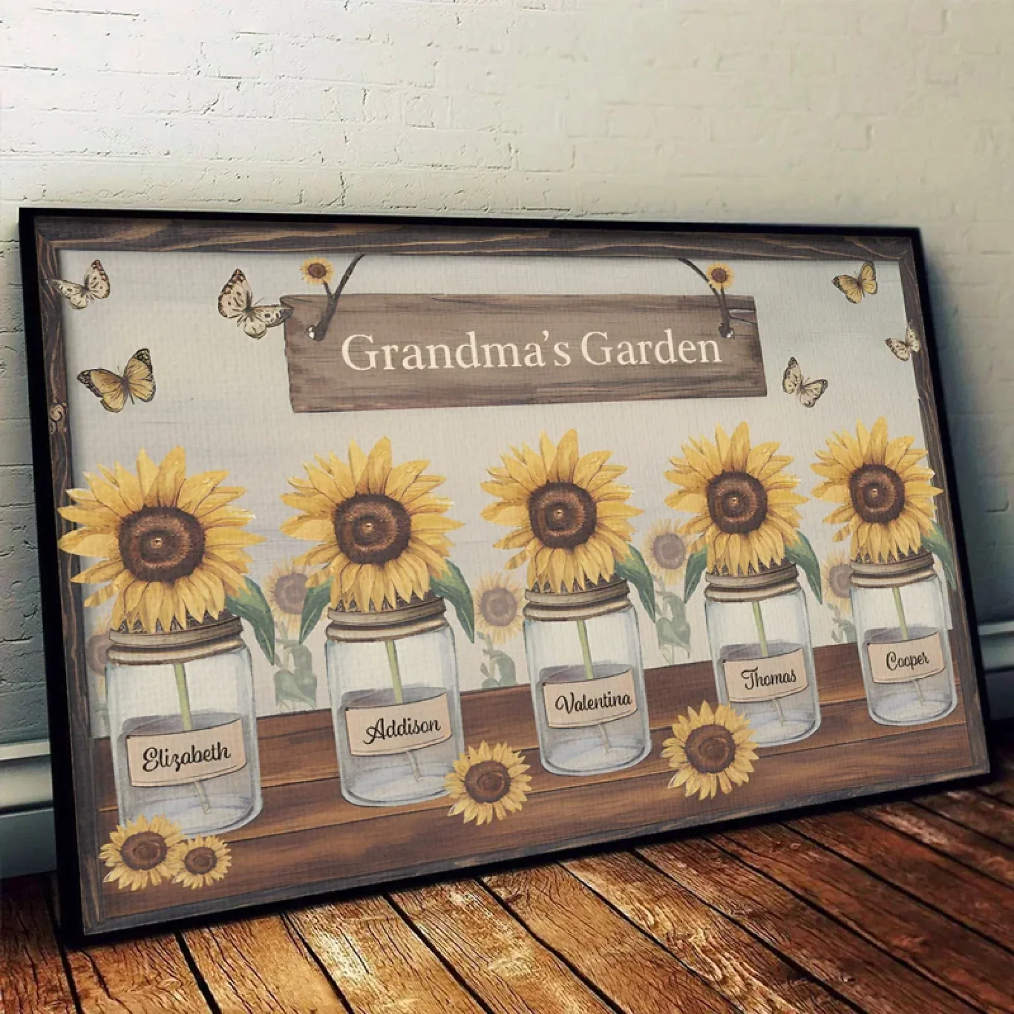 Grandma’s Garden Is Where Memories Bloom - Family Personalized Custom Horizontal Poster - Gift For Mom, Grandma - Image 4