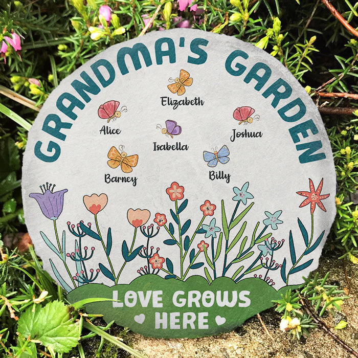 Grandma's Garden Where Love Grows - Personalized Garden Stone - Gift For Grandma, Grandparents - Image 2
