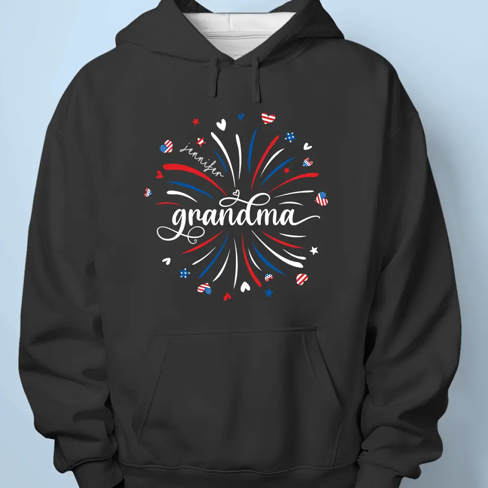 Grandma's Little Sweethearts - Family Personalized Custom Unisex T-shirt, Hoodie, Sweatshirt - Mother's Day, 4th of July, Gift For Mom, Grandma - Image 5