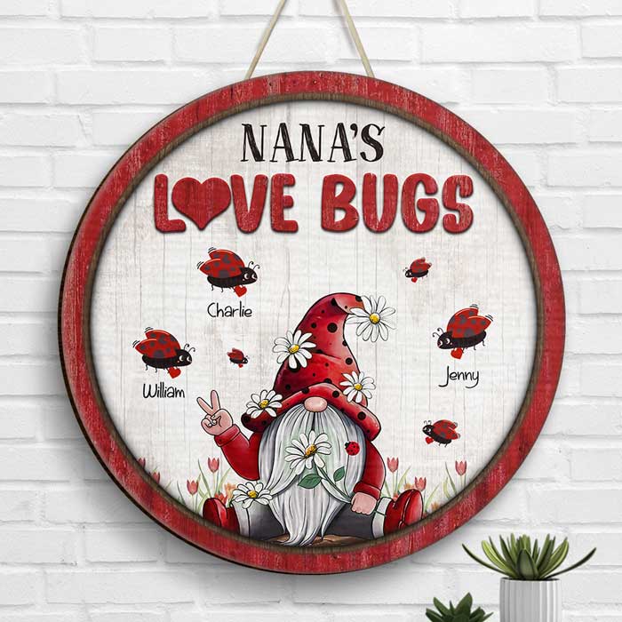 Grandma's Love Bugs - Gift For Grandma, Personalized Wood Sign - Image 2