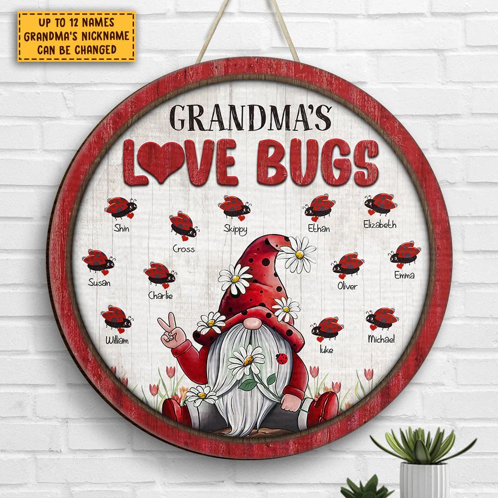 Grandma's Love Bugs - Gift For Grandma, Personalized Wood Sign - Image 3
