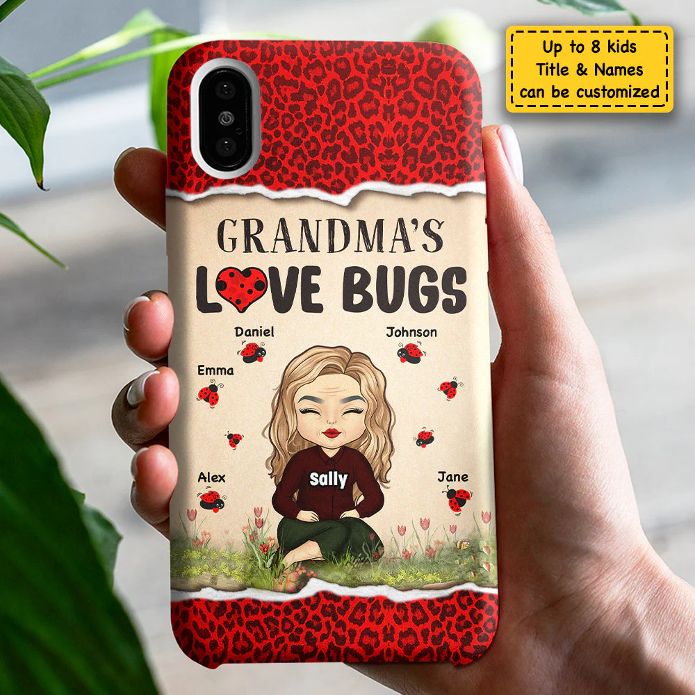 Grandma's Love Bugs - Gift For Mom, Grandma - Personalized Phone Case - Image 3
