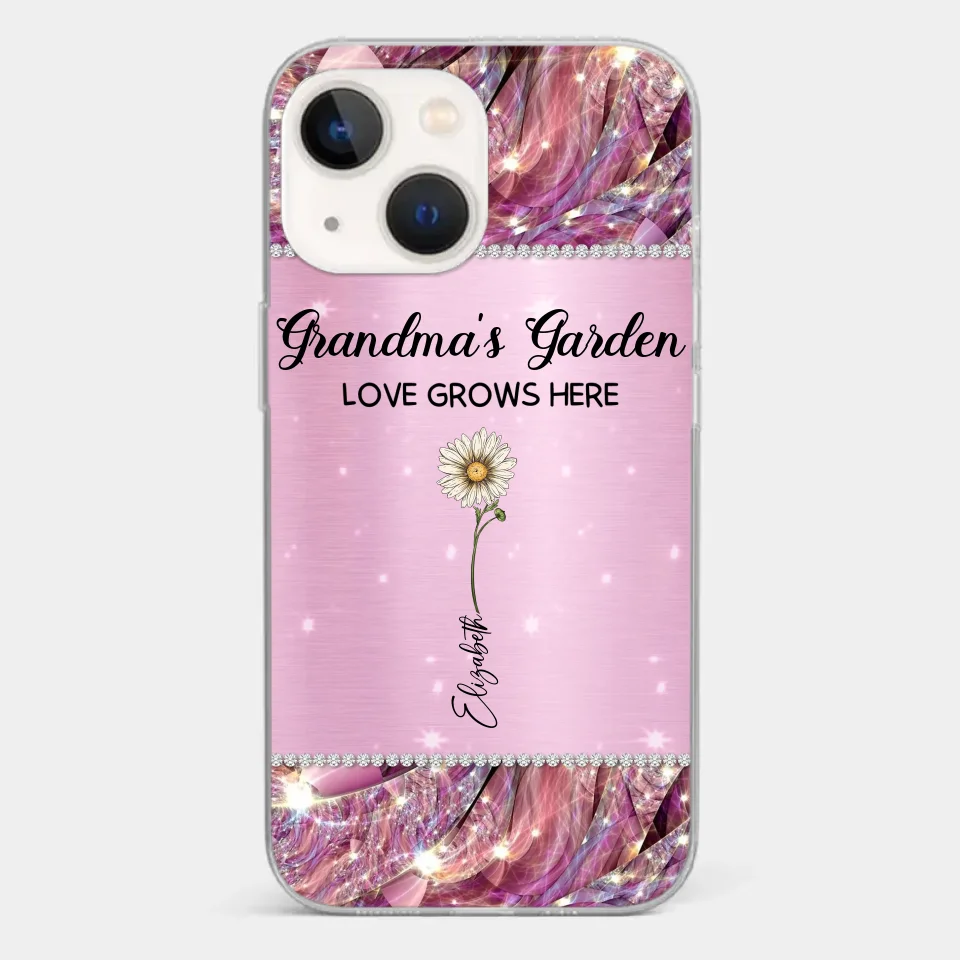 Grandma’s Love Doesn’t Grow Old, It Grows Deeper - Family Personalized Custom Faux Jewelry Effect Printed Clear Phone Case - Gift For Mom, Grandma - Image 18