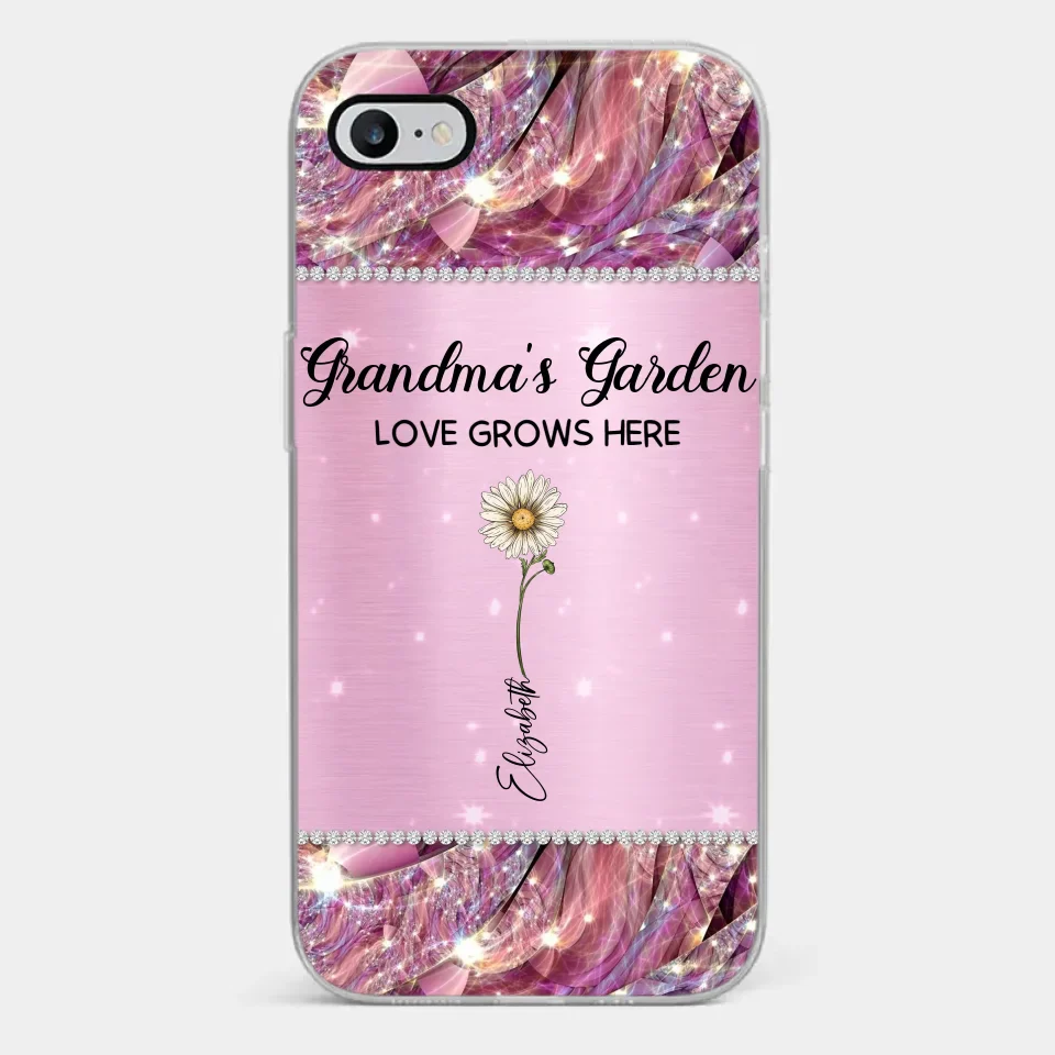 Grandma’s Love Doesn’t Grow Old, It Grows Deeper - Family Personalized Custom Faux Jewelry Effect Printed Clear Phone Case - Gift For Mom, Grandma - Image 2