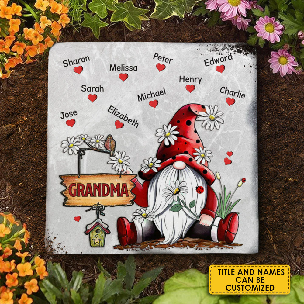 Grandma's Love Garden - Personalized Garden Stone - Gift For Grandma, Grandparents - Image 3