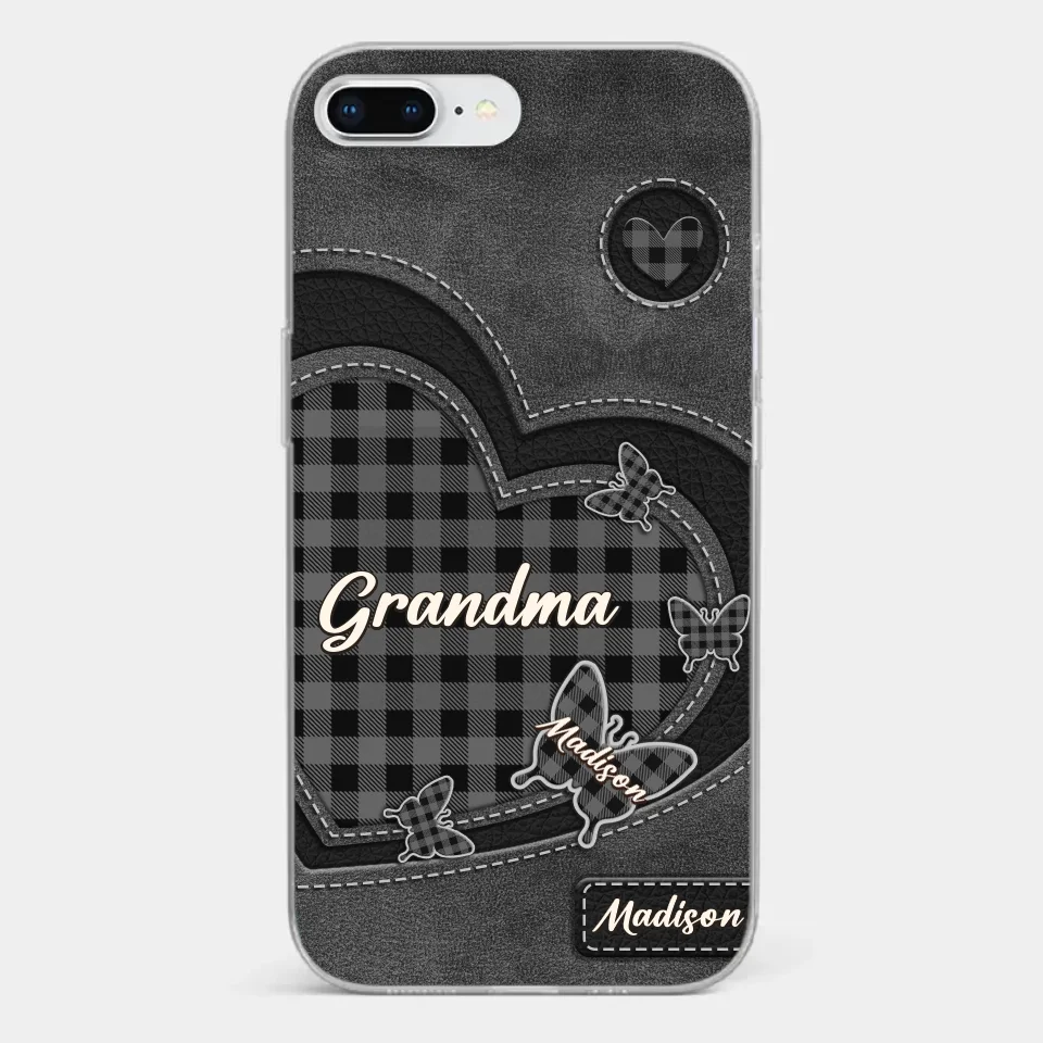 Grandma’s Love Is A Hug That Never Ends - Family Personalized Custom Clear Phone Case - Gift For Mom, Grandma - Image 3