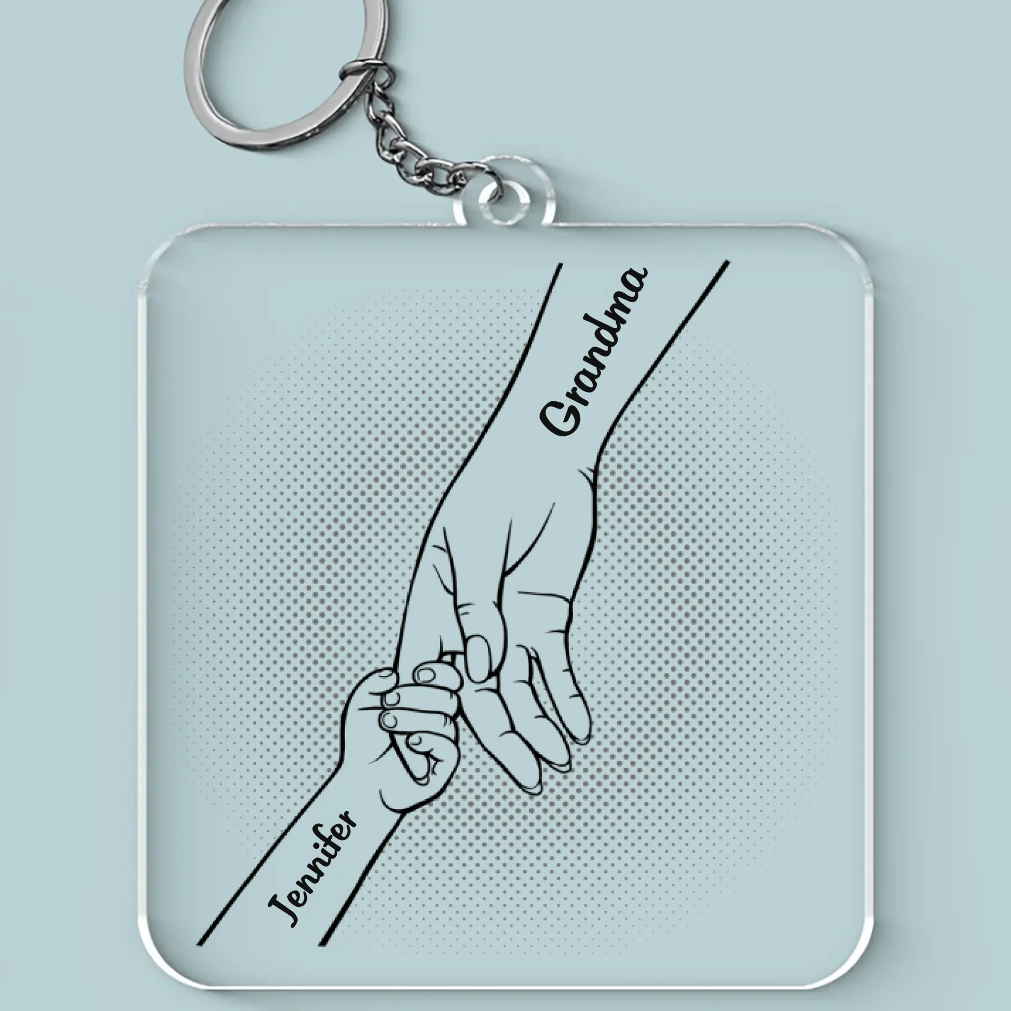 Grandma’s Love Is My Treasure - Family Personalized Custom Shaped Acrylic Keychain - Gift For Mom, Grandma - Image 2