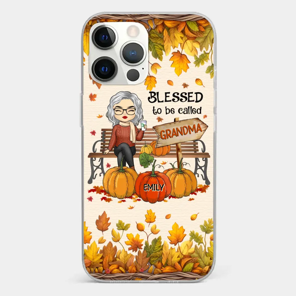 Grandma's Love Is The Heart Of Our Family - Family Personalized Custom Clear Phone Case - Autumn Fall Gift For Grandma - Image 12