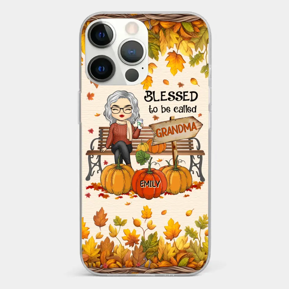 Grandma's Love Is The Heart Of Our Family - Family Personalized Custom Clear Phone Case - Autumn Fall Gift For Grandma - Image 20