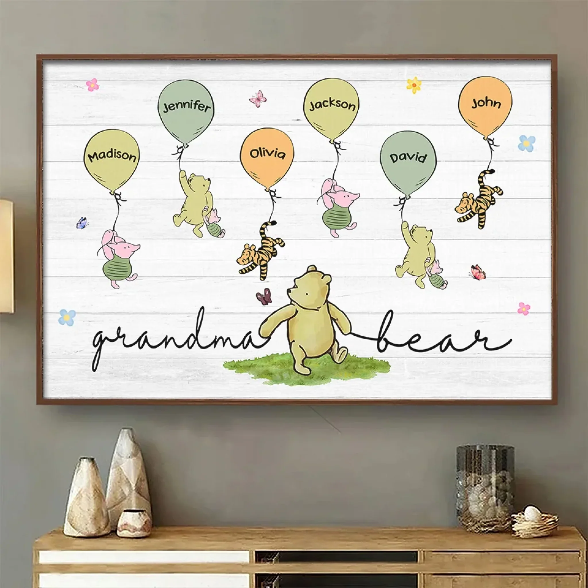 Grandma’s Love Lifts Us Up - Family Personalized Custom Horizontal Poster - Mother's Day, Gift For Mom, Grandma - Image 3