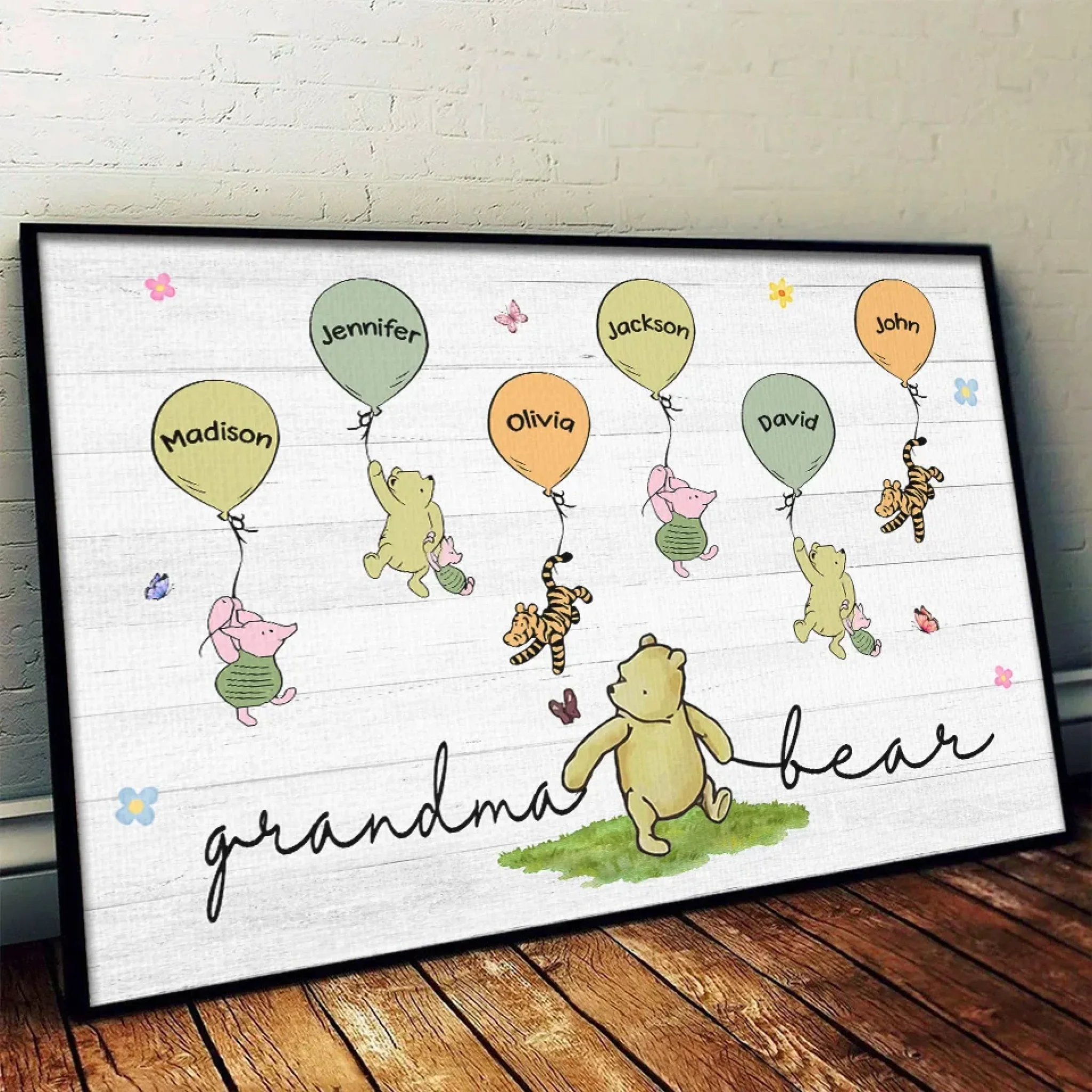Grandma’s Love Lifts Us Up - Family Personalized Custom Horizontal Poster - Mother's Day, Gift For Mom, Grandma - Image 4