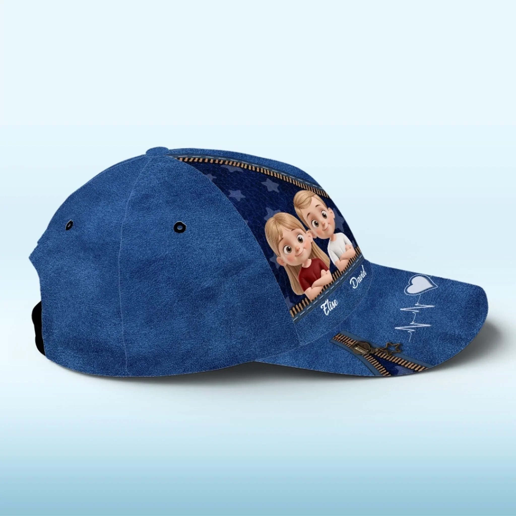 Grandpa And His Stars - Family Personalized Custom Hat, All Over Print Classic Cap - Father's Day, Gift For Dad, Grandpa - Image 4