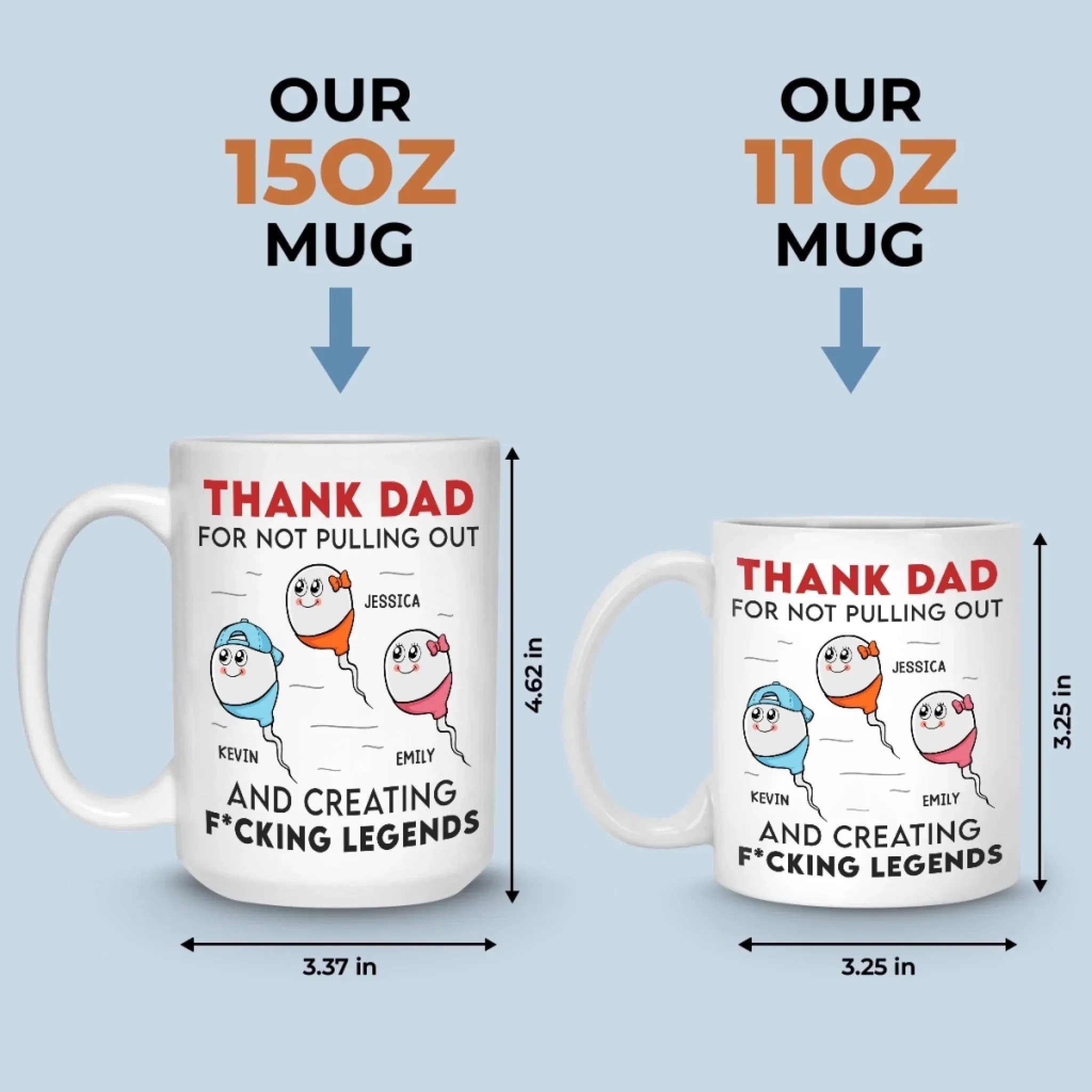 Greatness Came From One Risky Move - Family Personalized Custom Mug - Father's Day, Gift For Dad - Image 5
