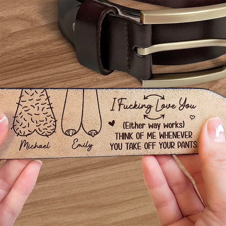 Growing Old Together - Couple Personalized Custom Engraved Leather Belt - Gift For Husband Wife, Anniversary - Image 4
