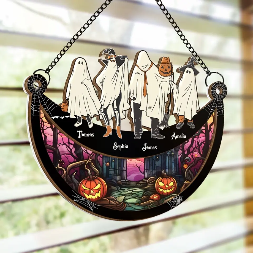 Halloween Sparks Joy When We Share It With Loved Ones - Family Personalized Window Hanging Suncatcher - Halloween Gift For Family Members - Image 4