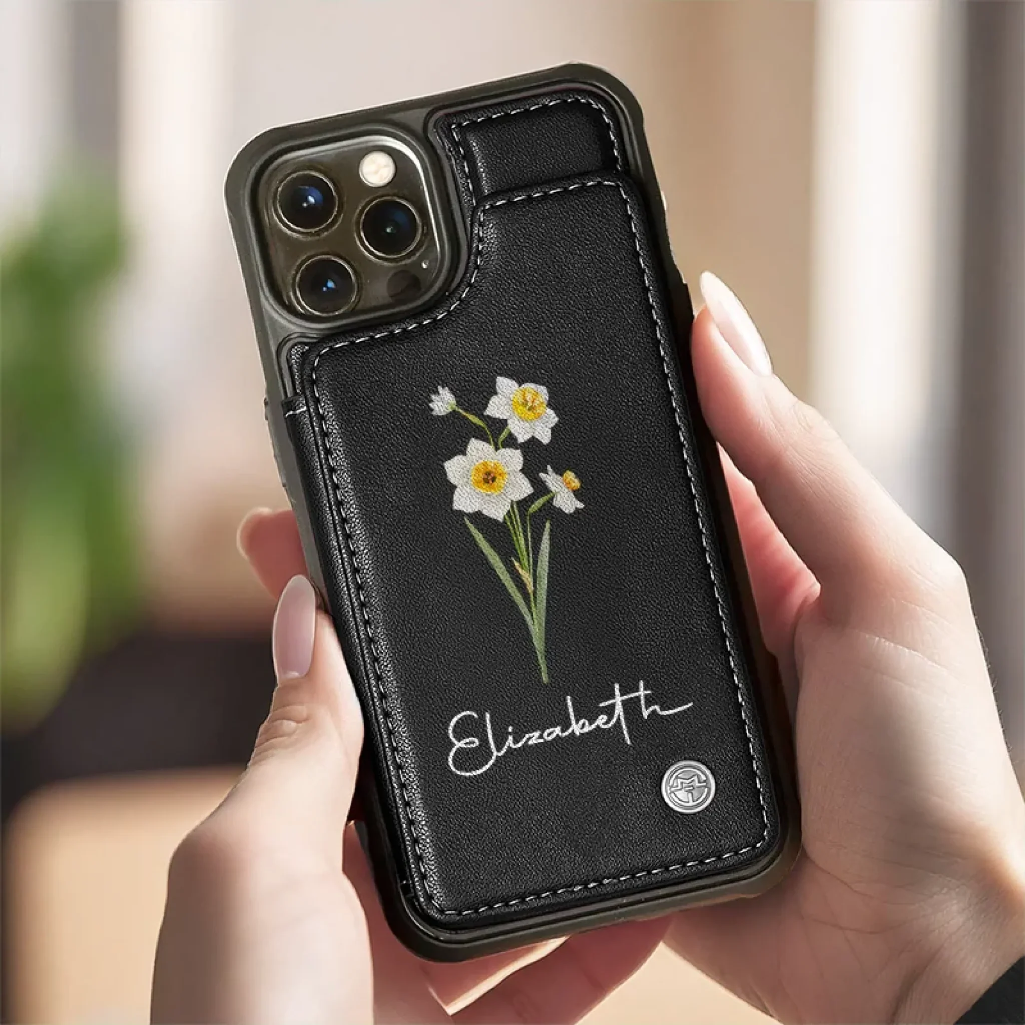Happiness Blooms From Within - Family Personalized Custom Leather Flip Wallet Phone Case - Gift For Yourself, Best Friends, Siblings, Family Members - Image 6