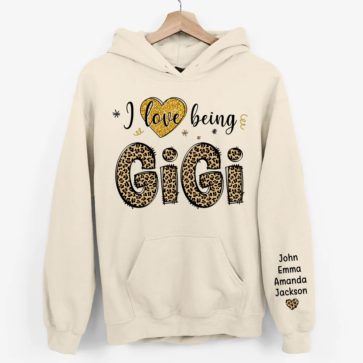 Happiness Is Being A Grandma - Family Personalized Custom Unisex Sweatshirt With Design On Sleeve - Christmas Gift For Mom, Grandma - Image 4