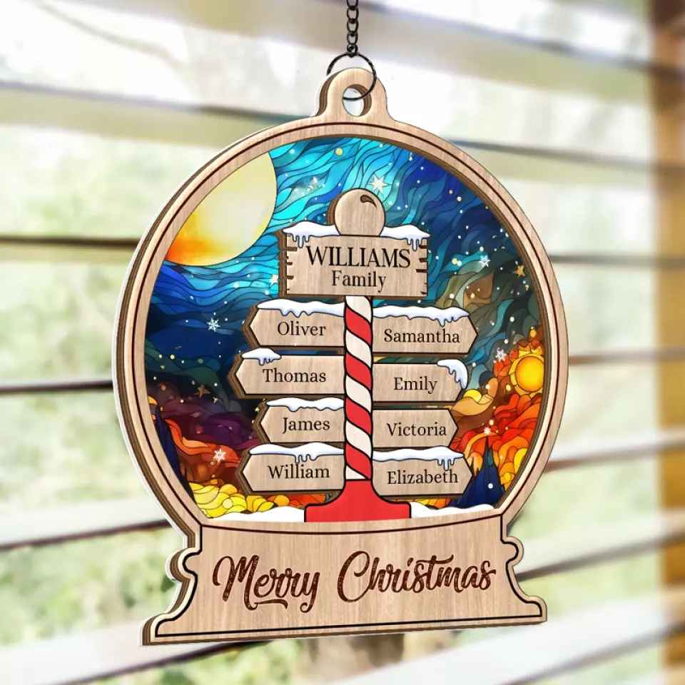 Happiness Is Homemade - Family Personalized Window Hanging Suncatcher - Gift For Family Members - Image 4
