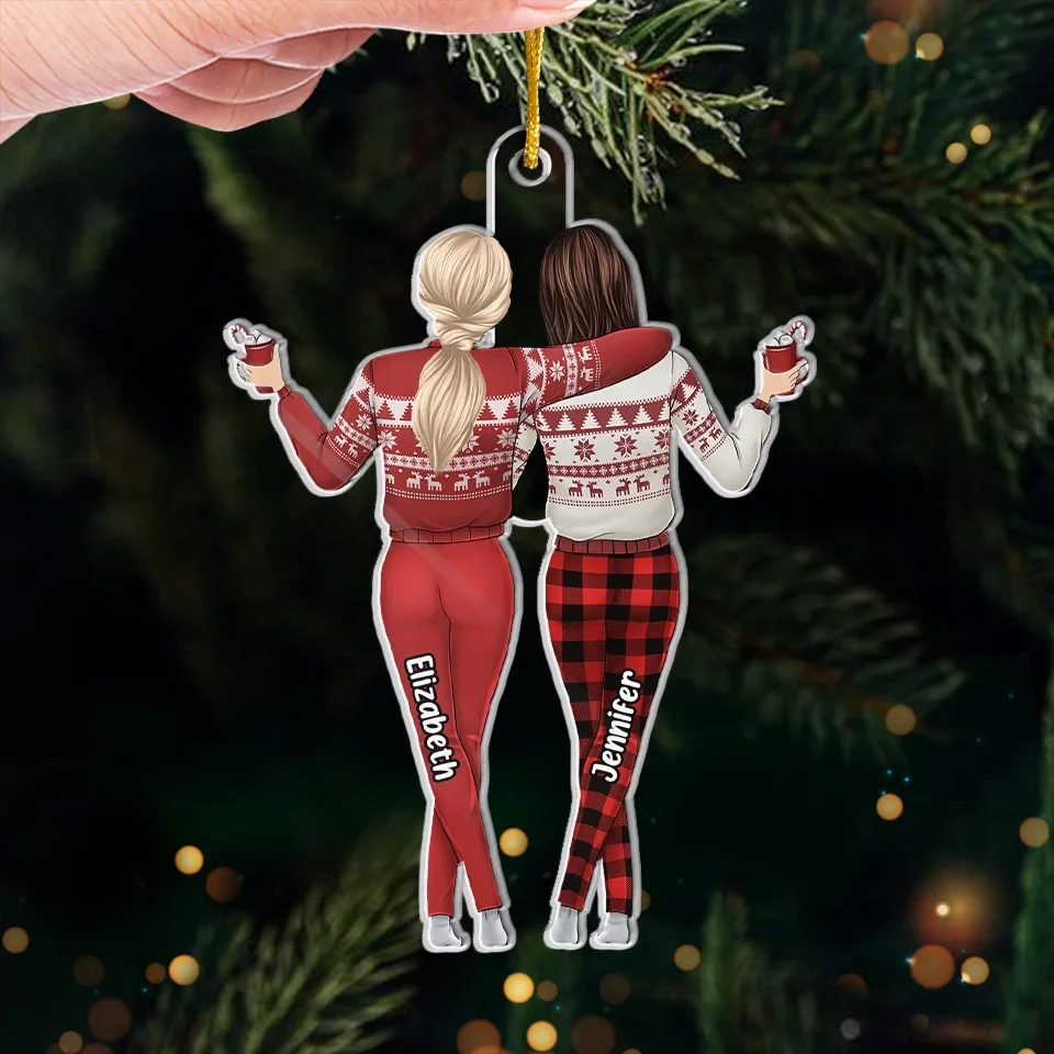 Happiness Is Mother And Daughter Time - Family Personalized Custom Ornament - Acrylic Custom Shaped - Christmas Gift For Mom, Daughter - Image 4