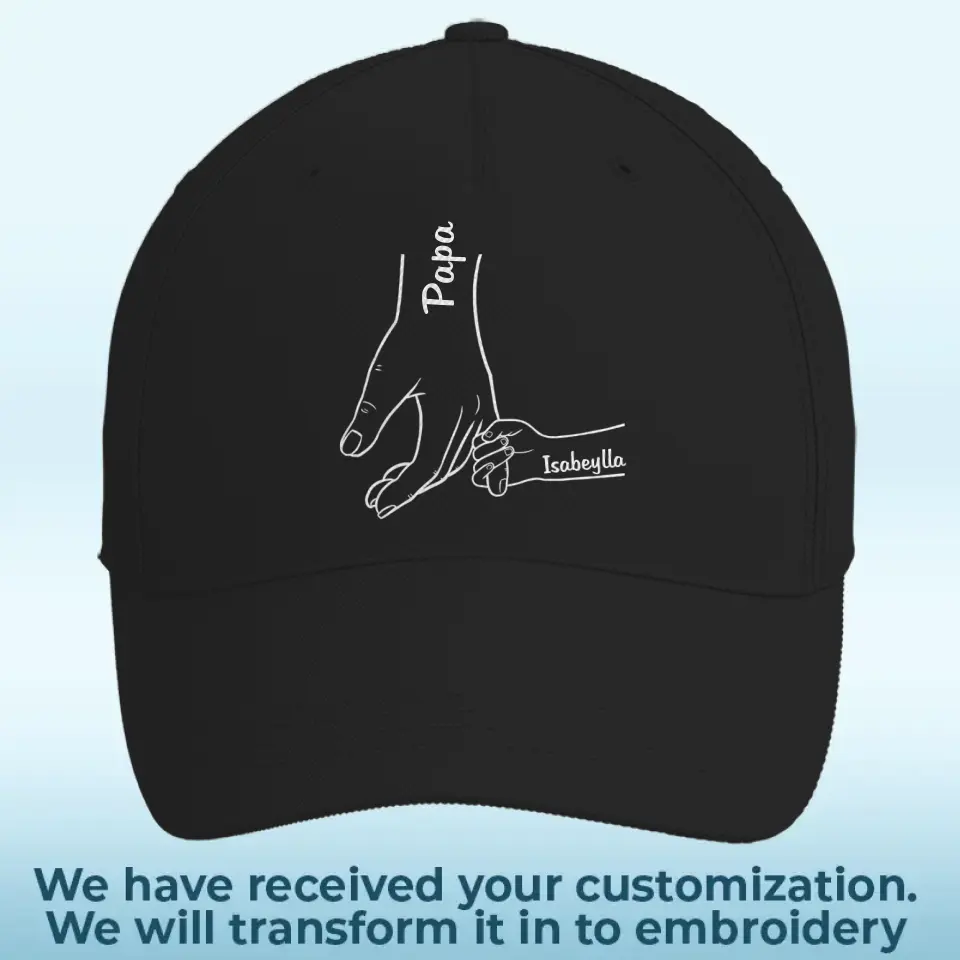 Happy Father’s Day, From Your Little Girl - Family Personalized Custom Line Embroidered Cap - Father's Day, Gift For Dad - Image 2