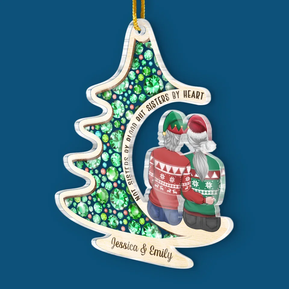 Happy Holidays To The Best Family Member I Chose For Myself - Bestie Personalized Custom Ornament - Acrylic Custom Shaped - Christmas Gift For Best Friends, BFF, Sisters - Image 3