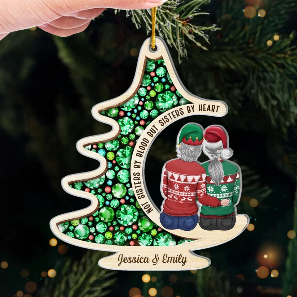 Happy Holidays To The Best Family Member I Chose For Myself - Bestie Personalized Custom Ornament - Acrylic Custom Shaped - Christmas Gift For Best Friends, BFF, Sisters - Image 4