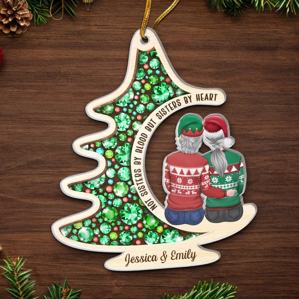 Happy Holidays To The Best Family Member I Chose For Myself - Bestie Personalized Custom Ornament - Acrylic Custom Shaped - Christmas Gift For Best Friends, BFF, Sisters - Image 5