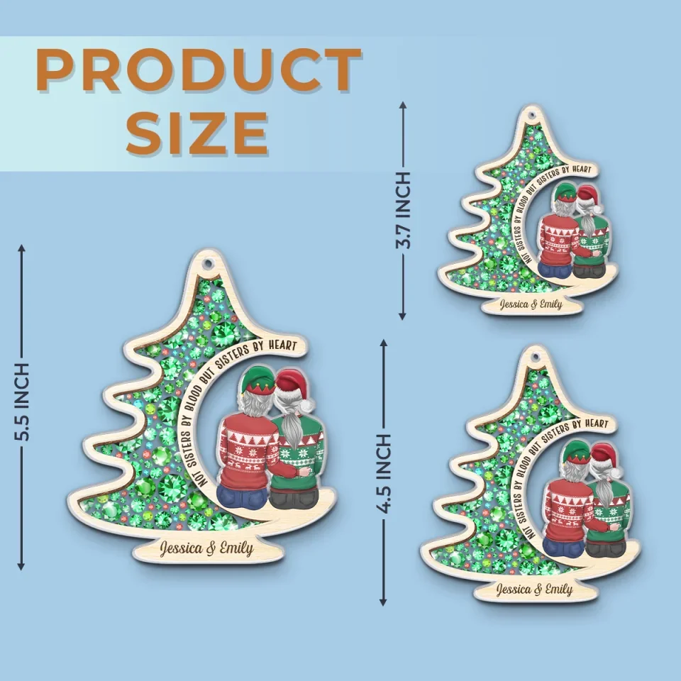 Happy Holidays To The Best Family Member I Chose For Myself - Bestie Personalized Custom Ornament - Acrylic Custom Shaped - Christmas Gift For Best Friends, BFF, Sisters - Image 6