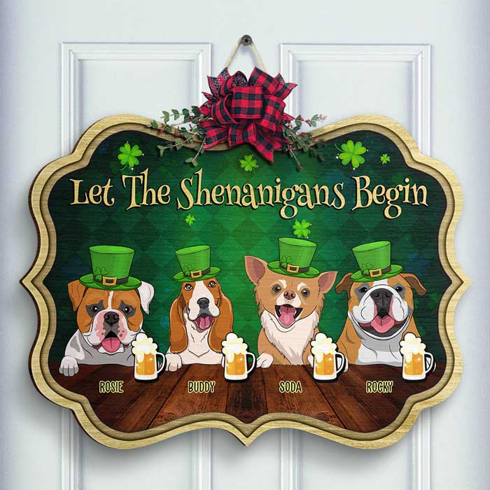 Happy Saint Patrick's Day - Gift For Dog Lovers, Personalized Shaped Wood Sign - Image 2