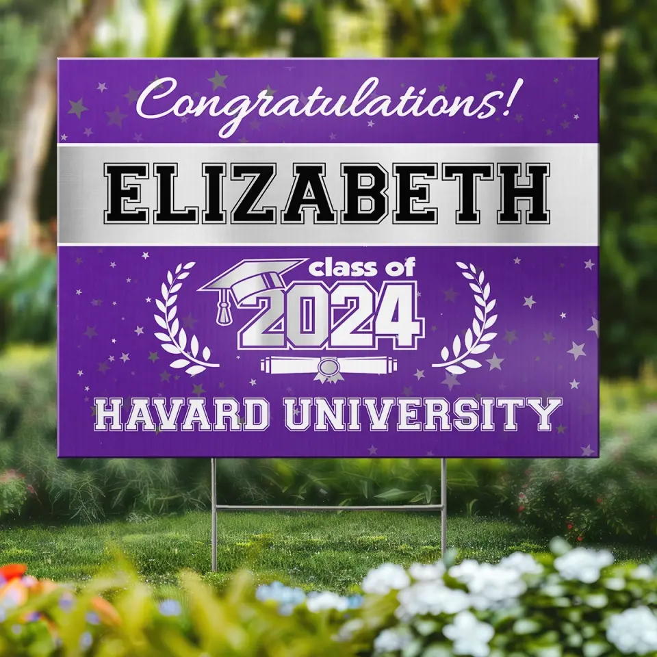 Hats Off To The Graduate - Family Personalized Custom Yard Sign - Graduation Gift For Family Members, Siblings, Brothers, Sisters - Image 3