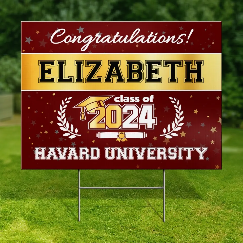 Hats Off To The Graduate - Family Personalized Custom Yard Sign - Graduation Gift For Family Members, Siblings, Brothers, Sisters - Image 4