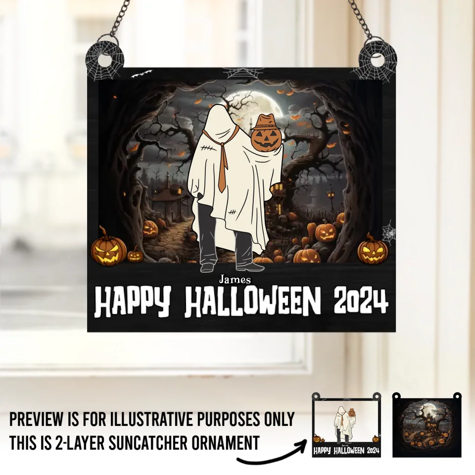 Having A Bloody Good Time - Family Personalized Window Hanging Suncatcher - Halloween Gift For Family Members - Image 2