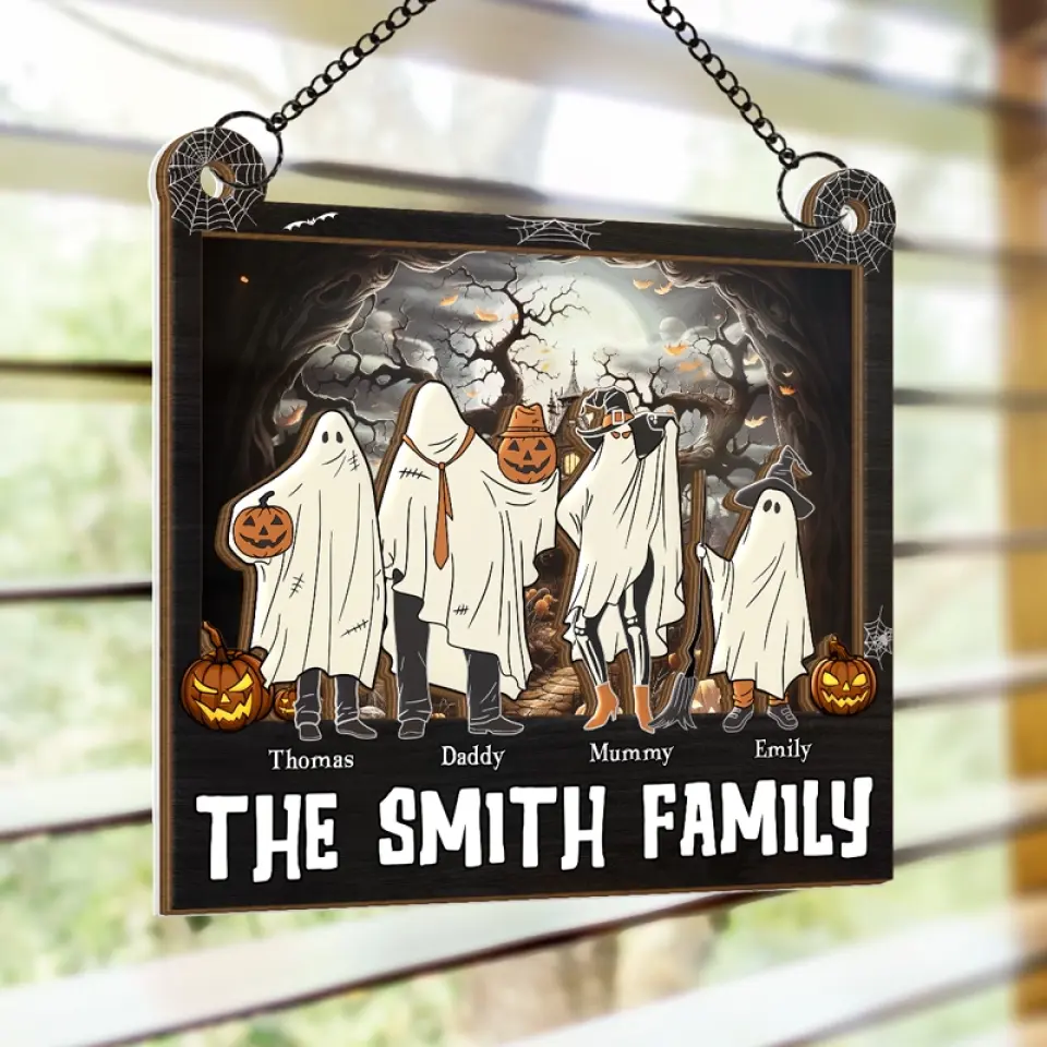 Having A Bloody Good Time - Family Personalized Window Hanging Suncatcher - Halloween Gift For Family Members - Image 4
