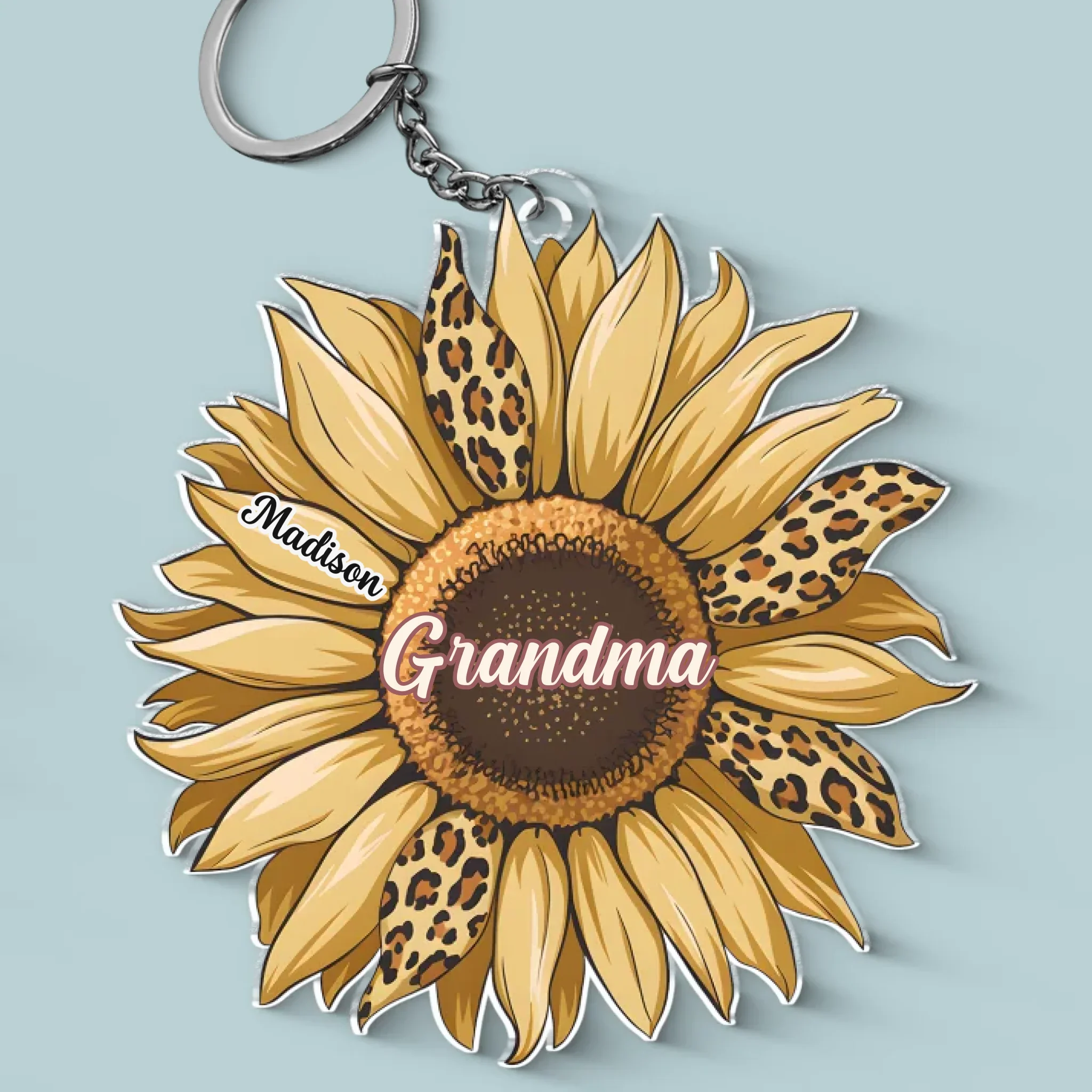 Her Love Is As Timeless As The Blooms In Her Garden - Family Personalized Custom Shaped Acrylic Keychain - Gift For Mom, Grandma - Image 2