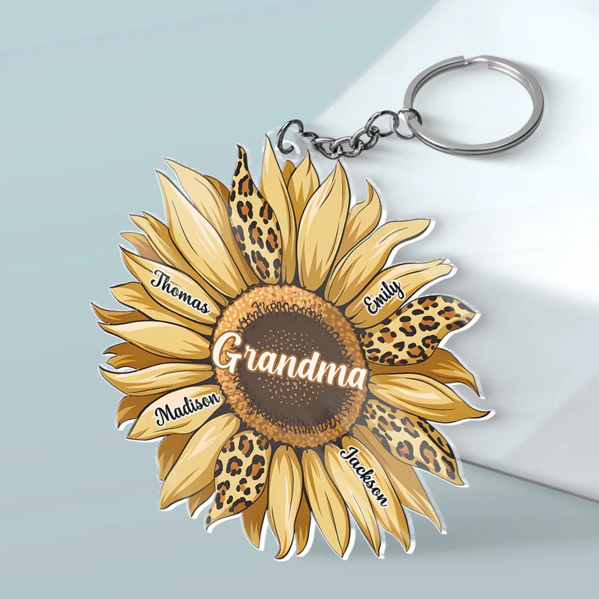 Her Love Is As Timeless As The Blooms In Her Garden - Family Personalized Custom Shaped Acrylic Keychain - Gift For Mom, Grandma - Image 3