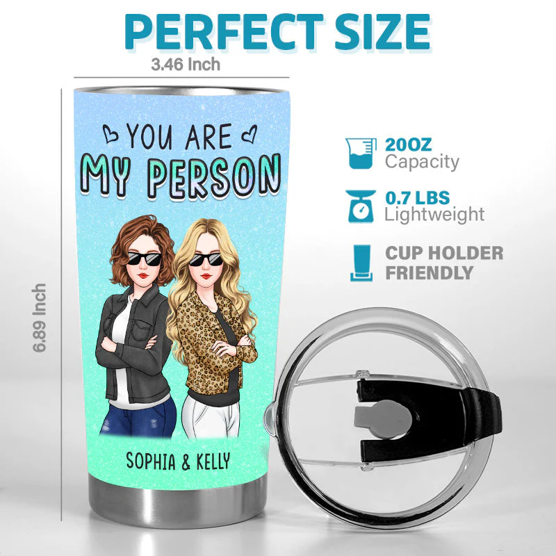Here's Another Year Of Laughing Together - Bestie Personalized Custom Tumbler - Gift For Best Friends, BFF, Sisters - Image 2