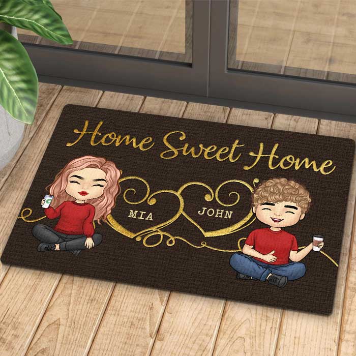 Home Sweet Home - Gift For Couples, Husband Wife - Personalized Decorative Mat - Image 4