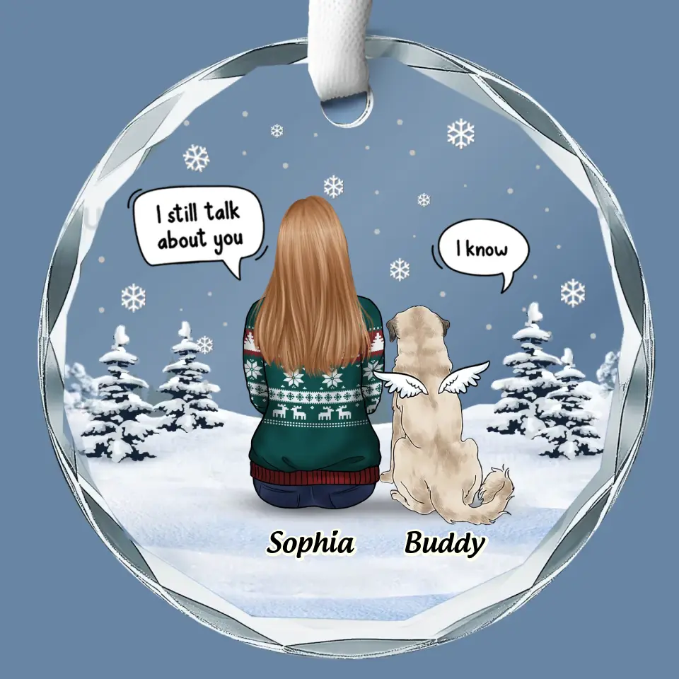 Honor The Memory Of Loyal Companions Forever - Memorial Personalized Custom Circle Glass Ornament - Christmas Gift, Sympathy Gift For Pet Owners, Pet Lovers - Image 2