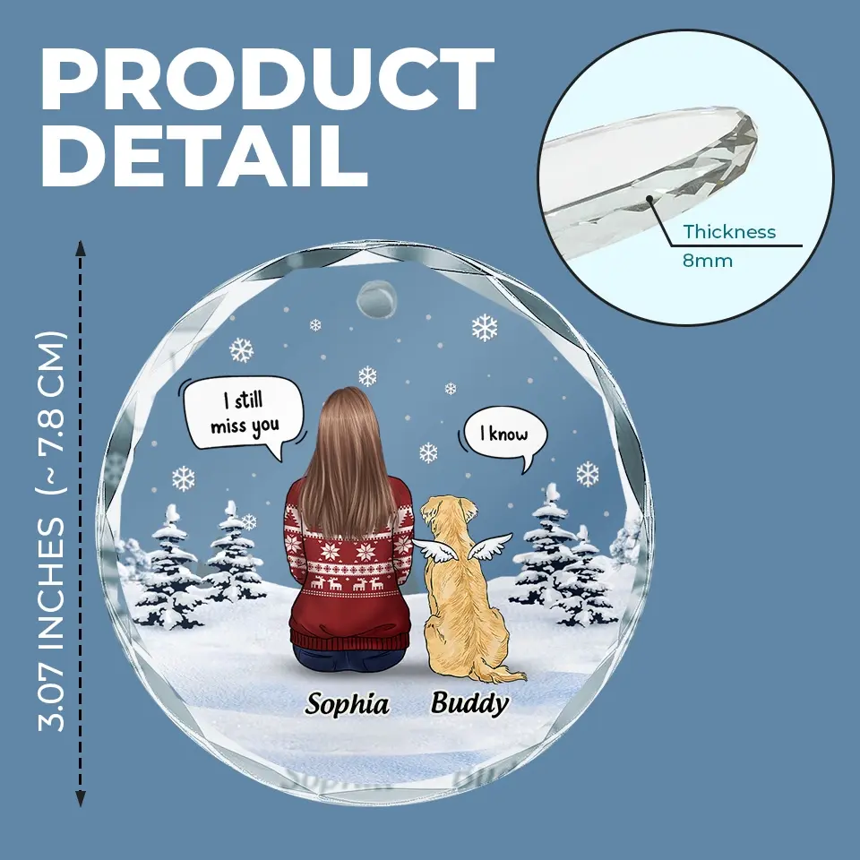 Honor The Memory Of Loyal Companions Forever - Memorial Personalized Custom Circle Glass Ornament - Christmas Gift, Sympathy Gift For Pet Owners, Pet Lovers - Image 4