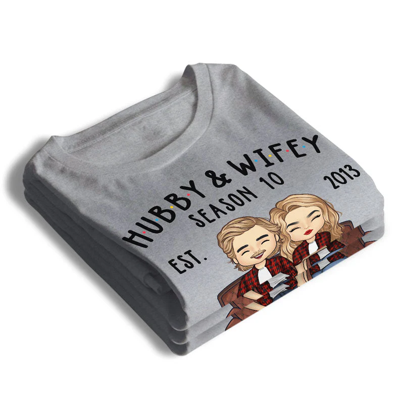Hubby And Wifey Season - Anniversary Gifts, Gift For Couples, Husband Wife - Personalized Unisex T-shirt, Hoodie - Image 3