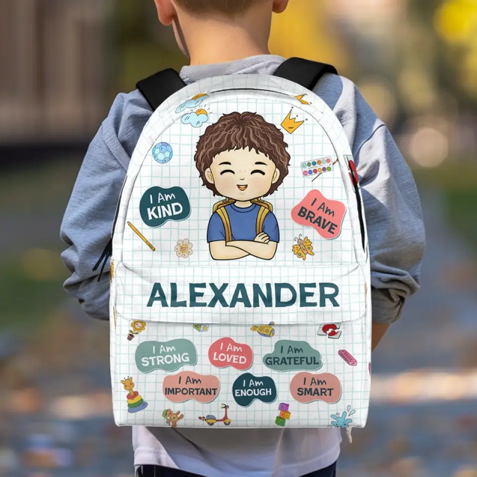 I Am Loved - Personalized Custom Kid Backpack - Back To School Gift For Kid - Image 3