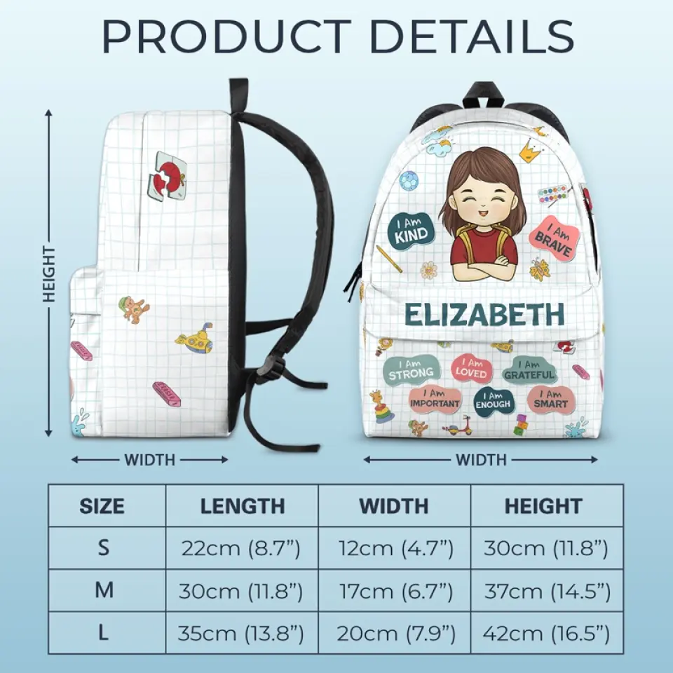 I Am Loved - Personalized Custom Kid Backpack - Back To School Gift For Kid - Image 6