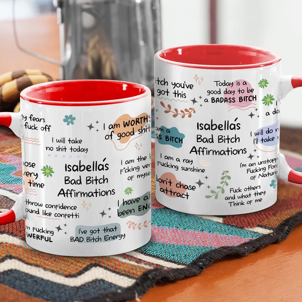 I Am Naturally A Badass - Affirmation Personalized Custom Accent Mug - Christmas Gift For Yourself - Image 3