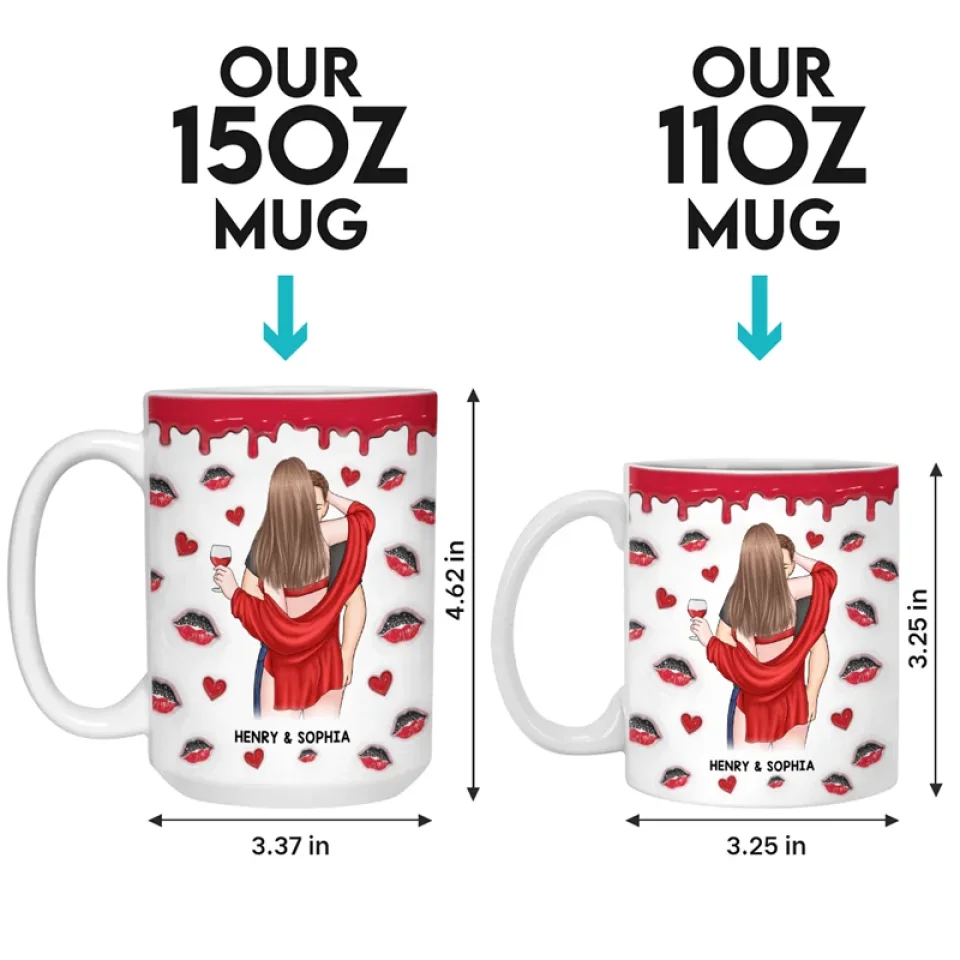 I Can't Wait To Kiss Your Lips - Couple Personalized Custom 3D Inflated Effect Printed Mug - Christmas Gift For Husband Wife, Anniversary, Long Distance Relationship - Image 6