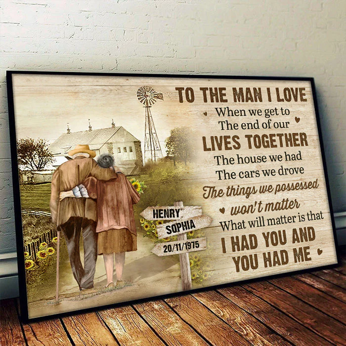 I Had You And You Had Me - Couple Personalized Custom Horizontal Poster - Gift For Husband Wife, Anniversary - Image 2