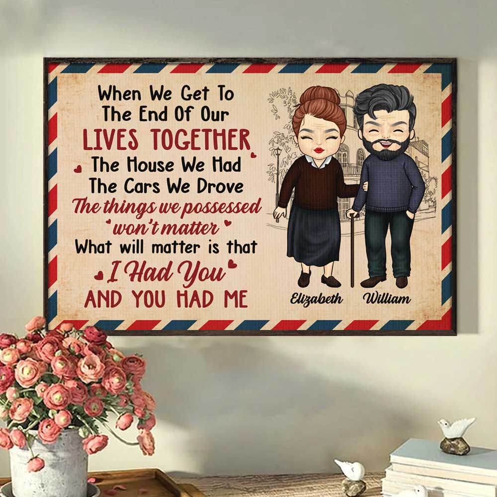 I Had You And You Had Me - Gift For Couples, Personalized Horizontal Poster - Image 3