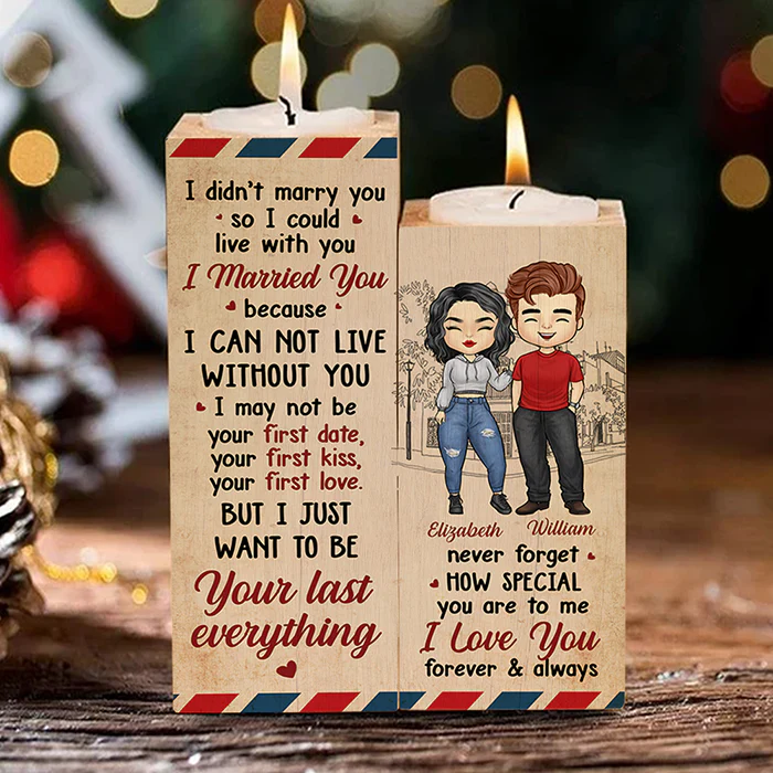 I Just Want To Be Your Last Everything - Gift For Couples, Personalized Candle Holder - Image 4
